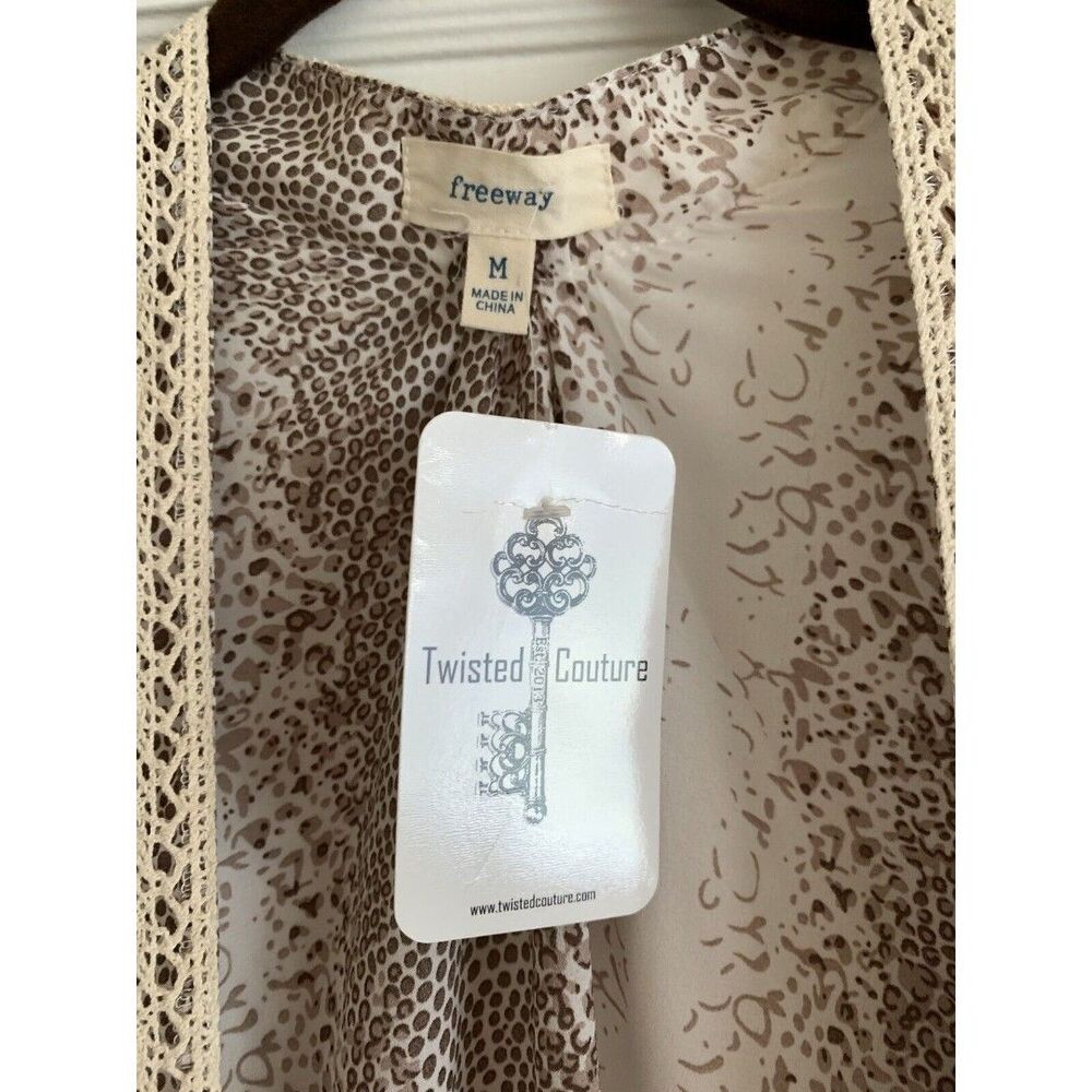 Womens Kimono Wrap Swim Coverup Animal Leopard Print Open Front Bohemian New - Picture 3 of 12